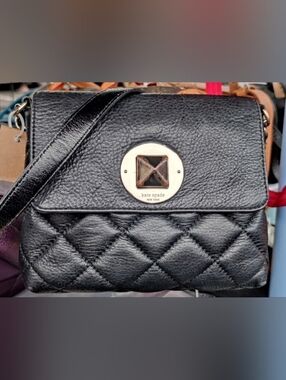 EUC kate spade Quilted Black Leather Crossbody Bag